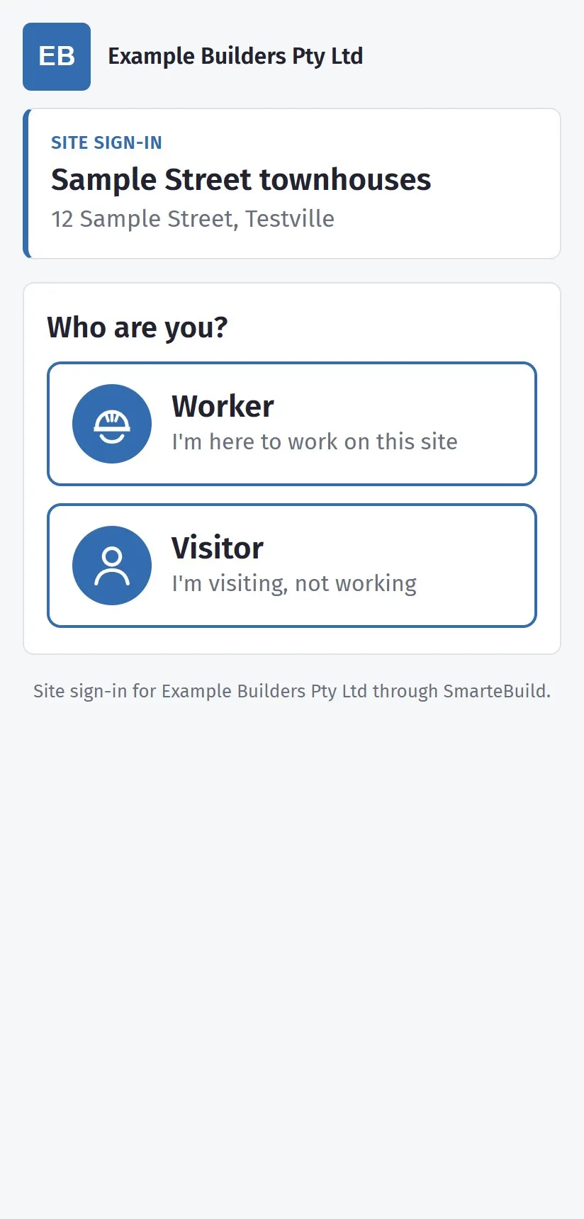 Who are you? Worker or visitor